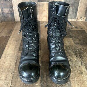 Corcoran Vintage Black Lace Up Jump Boots Mens 9.5 D